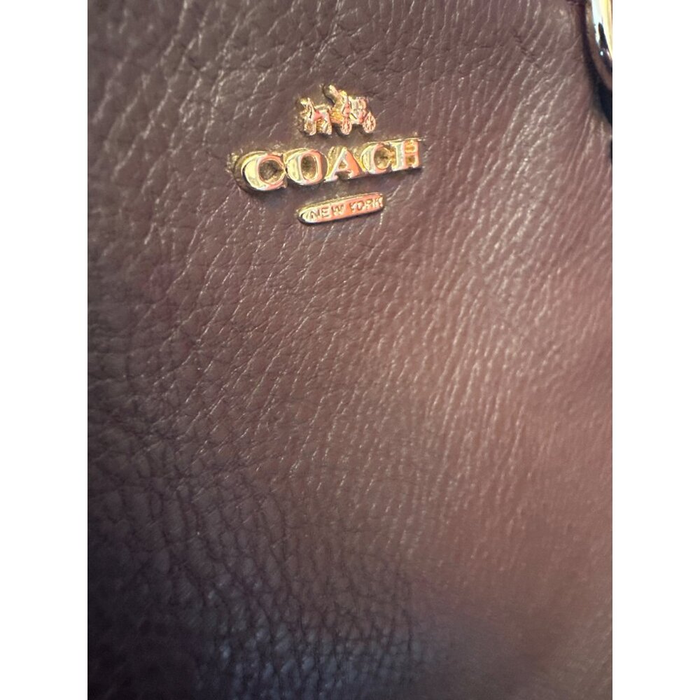 Coach Prairie Satchel Dark Burgundy Pebbled Leather Shoulder Bag Adj Strap - Picture 3 of 7